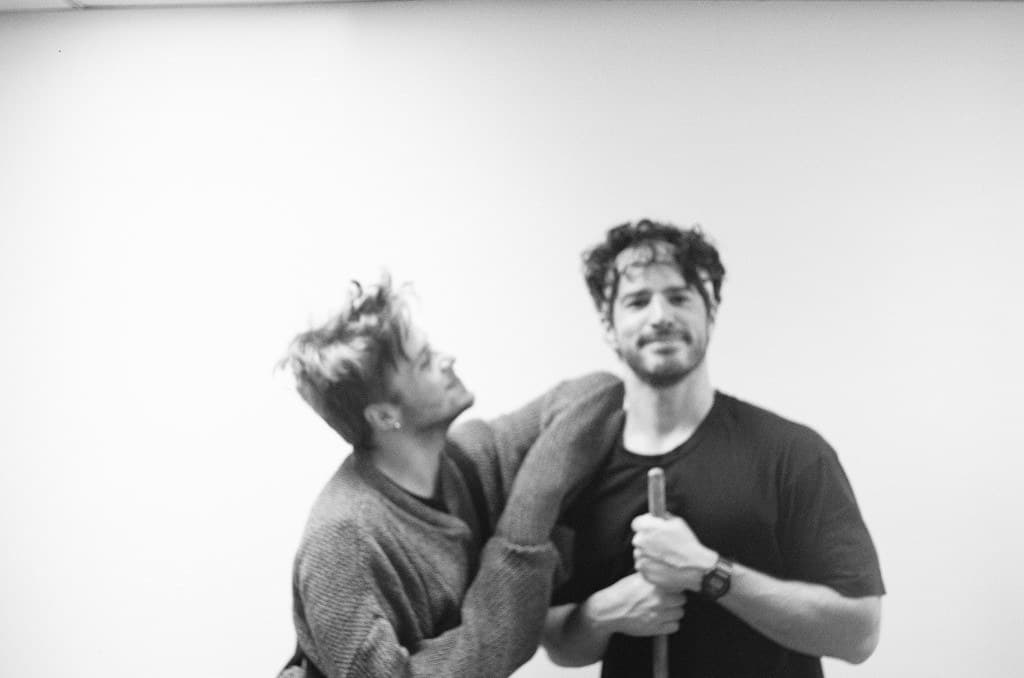 Rehearsal: two actors in the studio